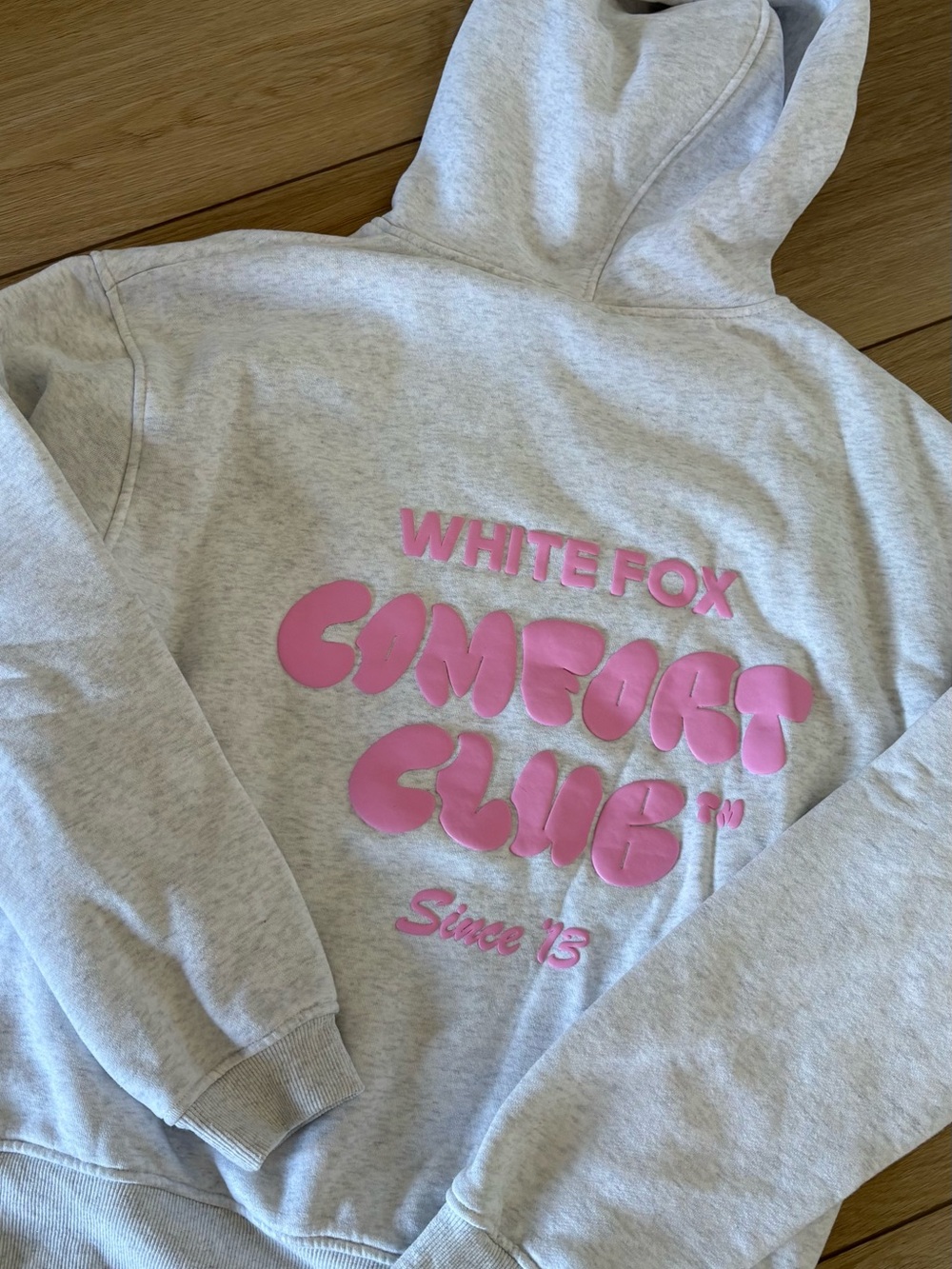 White Fox Comfort Club Pink/Grey Hoodie - Women's Sweatshirt